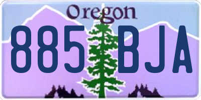 OR license plate 885BJA