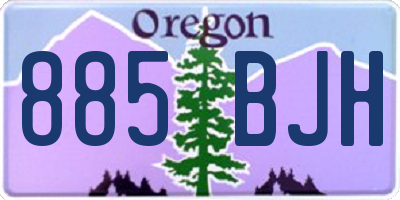 OR license plate 885BJH