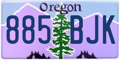 OR license plate 885BJK