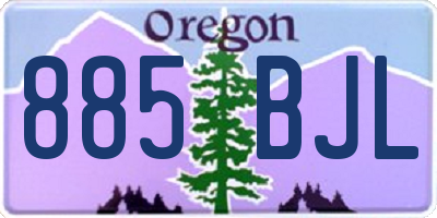 OR license plate 885BJL