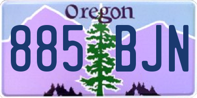 OR license plate 885BJN
