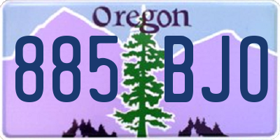 OR license plate 885BJO
