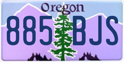 OR license plate 885BJS