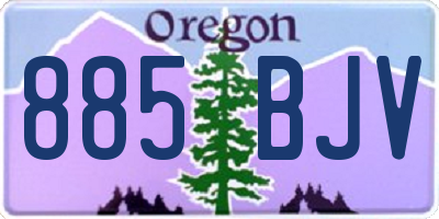 OR license plate 885BJV