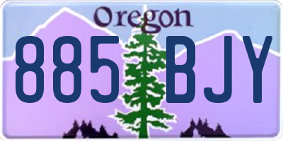 OR license plate 885BJY