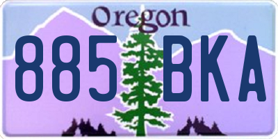 OR license plate 885BKA