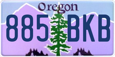 OR license plate 885BKB
