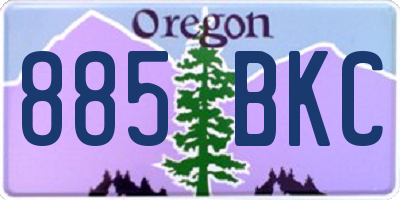 OR license plate 885BKC