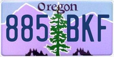 OR license plate 885BKF