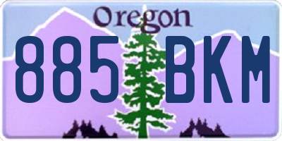 OR license plate 885BKM