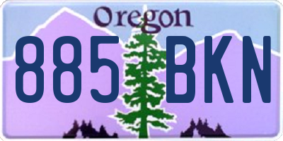 OR license plate 885BKN