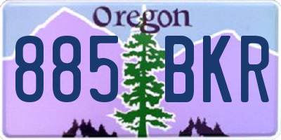 OR license plate 885BKR