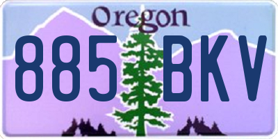 OR license plate 885BKV