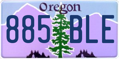 OR license plate 885BLE