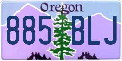 OR license plate 885BLJ