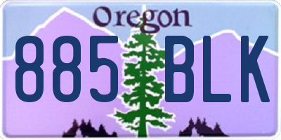 OR license plate 885BLK