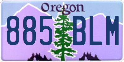 OR license plate 885BLM