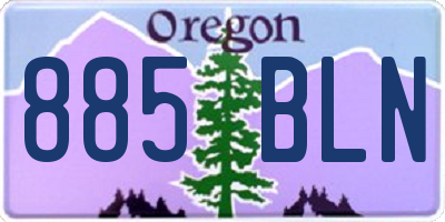 OR license plate 885BLN