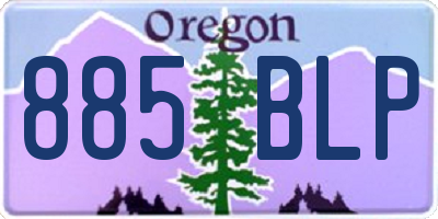 OR license plate 885BLP