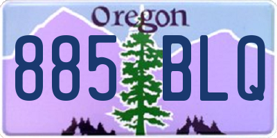 OR license plate 885BLQ