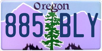 OR license plate 885BLY