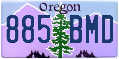 OR license plate 885BMD