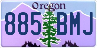 OR license plate 885BMJ