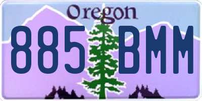 OR license plate 885BMM