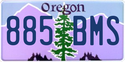 OR license plate 885BMS