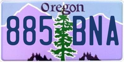 OR license plate 885BNA