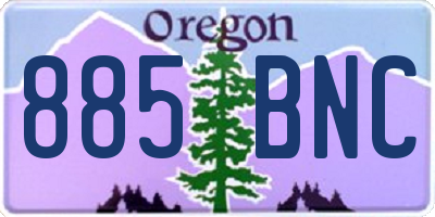 OR license plate 885BNC