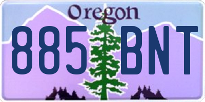 OR license plate 885BNT