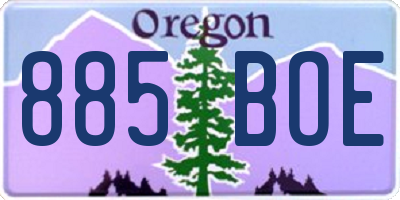 OR license plate 885BOE