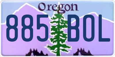 OR license plate 885BOL