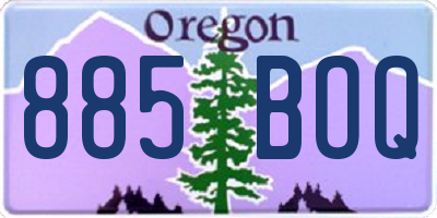 OR license plate 885BOQ