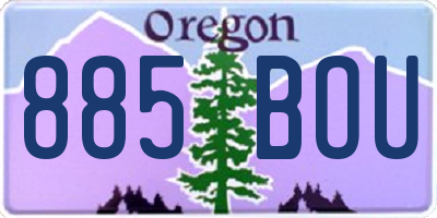 OR license plate 885BOU