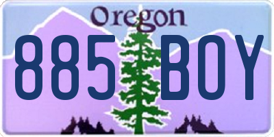 OR license plate 885BOY
