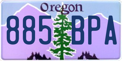OR license plate 885BPA