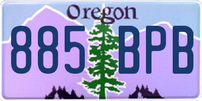 OR license plate 885BPB