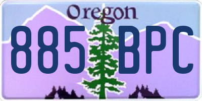 OR license plate 885BPC