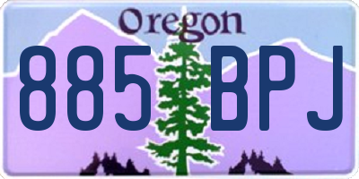 OR license plate 885BPJ