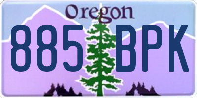 OR license plate 885BPK