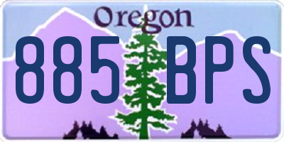 OR license plate 885BPS
