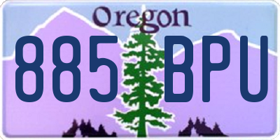 OR license plate 885BPU