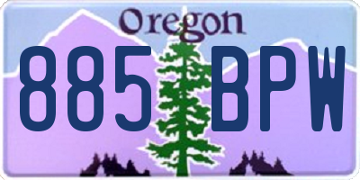 OR license plate 885BPW