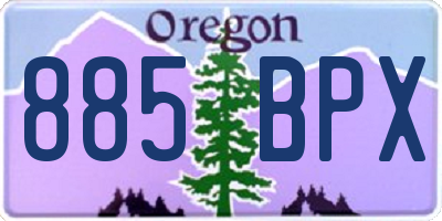 OR license plate 885BPX
