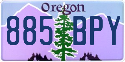 OR license plate 885BPY