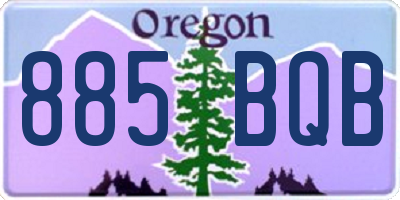 OR license plate 885BQB