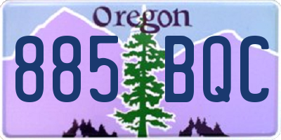 OR license plate 885BQC