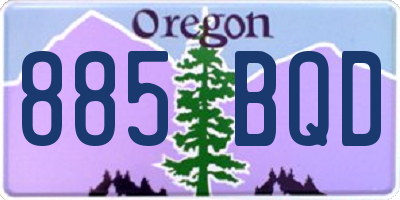 OR license plate 885BQD